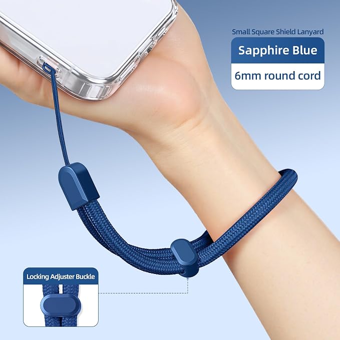 2 Pc Phone Wrist Strap Charm Anti-Lost Lanyard Hand Wristlet Finger Grip Strong Durable Adjustable for Women Men Universal for iPhone Camera Keychain USB Flash Drive Wallet ID Tag Blue Green - Image 2