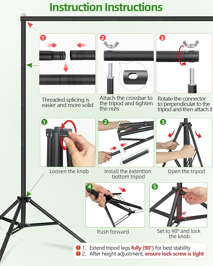 Hemmotop Photo Backdrop Stand 11x10ft, Heavy Duty Background Frame Kit | With 2 Sandbags, Fits Banner, Projector Screen, Balloon, Ideal for Wedding, Birthday, Baby Shower, Halloween, Christmas Party - Image 7