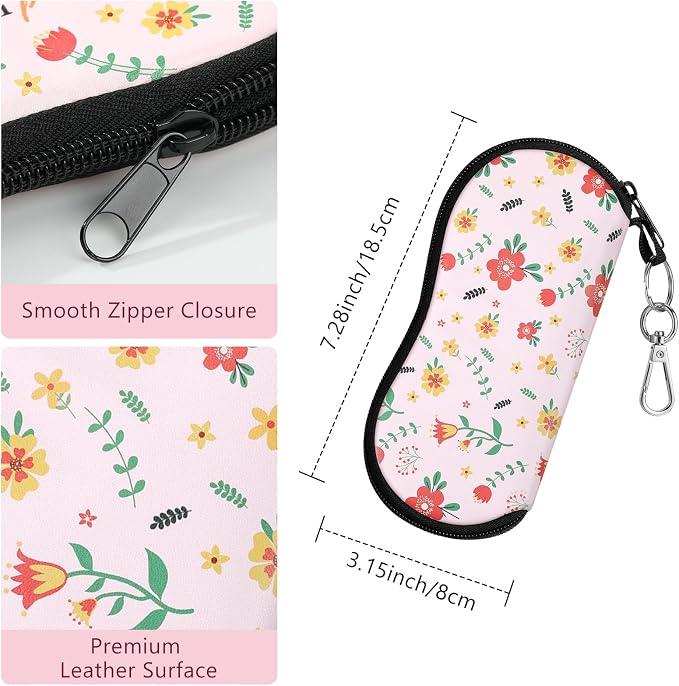 MoKo Sunglasses Soft Case Ultra Light Neoprene Zipper Eyeglass Case for Men Women - Image 3