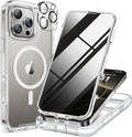 miracase Privacy for iPhone 16 Pro Max Case, 25° Anti-Spy, Clear | Built-in Privacy Screen Protector, Compatible with MagSafe, Full Camera Protection, 360° Full Body Shockproof Phone Case 6.9" by Miracase