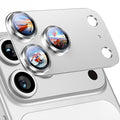 Uyiton for iPhone 17 Pro Max Camera Lens Protector, Metal Frame Glass Cover | Not Easy to Break, Strong Adsorption, Case-Friendly, Metal 9H Sapphire Glass Rear Camera Screen Cover, Silver by Uyiton