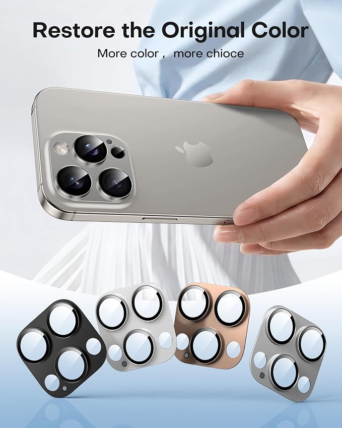 TAURI 2 Pack for iPhone 16 Pro Max/16 Pro Camera Lens Protector, Natural | Full Coverage Military-Grade Shatterproof, Upgrade AR Anti-Reflection Ultra Clear Transmission & Case Friendly - Image 7