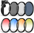 NEEWER Clip On 67mm Phone ND Filter Kit with Cold Shoe Lens Clip, CPL/ND32/6 Point Star/4 Graduated Color Filter Compatible with iPhone 17 16 16e 15 Android Samsung Galaxy S25 Ultra S24 by Neewer