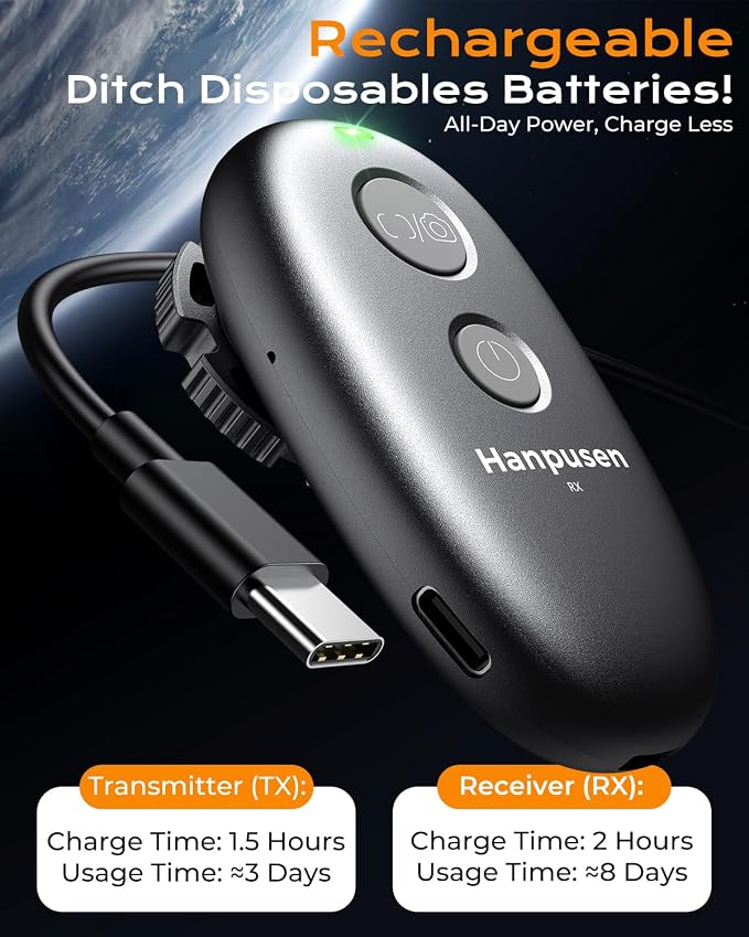 for Canon Rechargeable Remote Shutter Release - Wireless Remote Control | for Canon R6 Mark II/T7/T6/T5/T7i/R8/R100/R5/R10/R6/R7/R50 V/5D Mark IV/R/RP/90D/80D/70D/T8i/SL3, No Disposable Batteries - Image 3