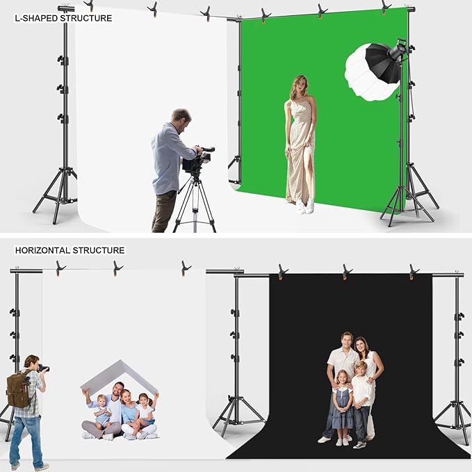 10x20FT Backdrop Support Stand for Photography，Adjustable Width & Length Backdrop Stand Background Support System Kit for Photo Video Studio Shooting, Party, Outdoor, Wedding - Image 3