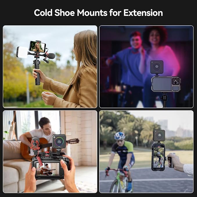 SmallRig P108 RGB Video Light,Portable LED Camera Lights 360° Full Color Photography Lighting w 3 Cold Shoe, 2500mAh Rechargeable On-Camera Video Light Panel 2700K - 6500K for YouTube, Vlogging | 360 Full Color, 2700K - 6500K, with 3 Cold Shoes, 2500mA... - Image 9
