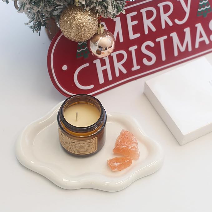 CCINPPY Ceramic Cloud Jewelry Tray Trinket Dish Key Bowl Nightstand Decor | Decorative Small Desk Tray Jewelry Plate Key Holder Bowl Cute Bedroom Room Decor Aesthetic, Gift for Women, White Large - Image 7