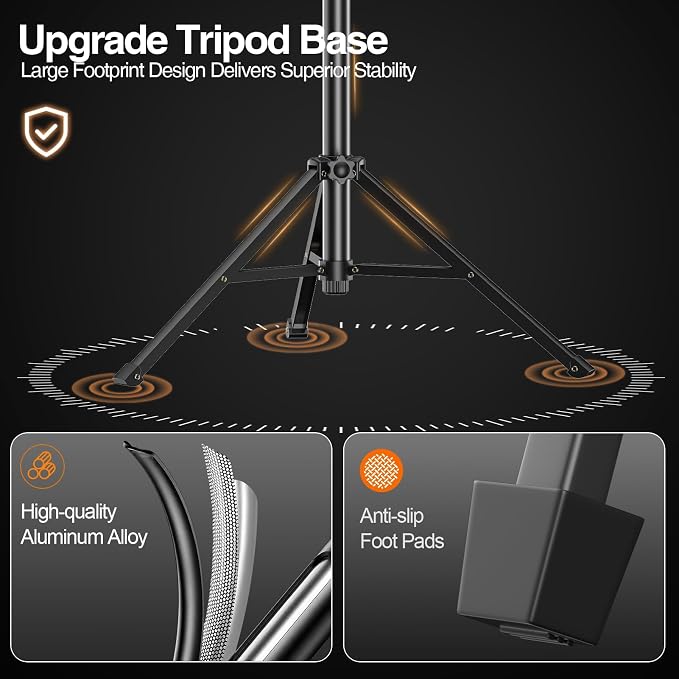EMART 10'' Ring Light with 51'' Extendable Tripod Stand & Phone Holder | 16 RGB Colors 13 Dynamic Modes & 10 Brightness Levels Selfie Ringlight with Bluetooth Remote for Recording, Streaming, Makeup - Image 9