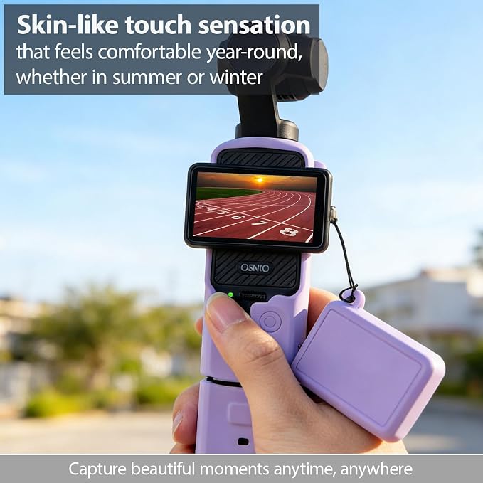 Case for DJI Osmo Pocket 3/Xtra Muse Camera, Soft Silicone Protective Case, Anti-Scratch, Slim Fit Skin with mic Cover and Screen Protector Accessories for Osmo Pocket 3/Xtra Muse (Lilac) - Image 3