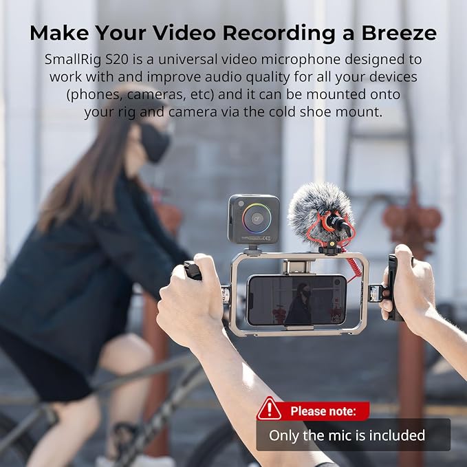 SMALLRIG Shotgun Mic for Camera, Video Microphone for DSLR & for iPhone, Camera Microphone for Sony and for Canon, with Shock Mount, Deadcat Windscreen, Dual Channel for Vlogging and Interview - Image 4