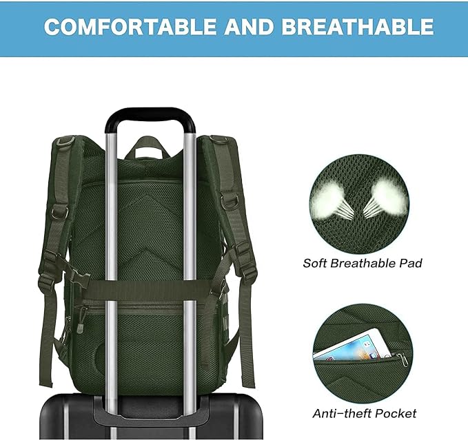 MOSISO Camera Backpack, DSLR/SLR/Mirrorless Tactical Camera Bag Case | Photography Bag with Laptop Compartment Compatible with Canon/Nikon/Sony, Army Green - Image 7