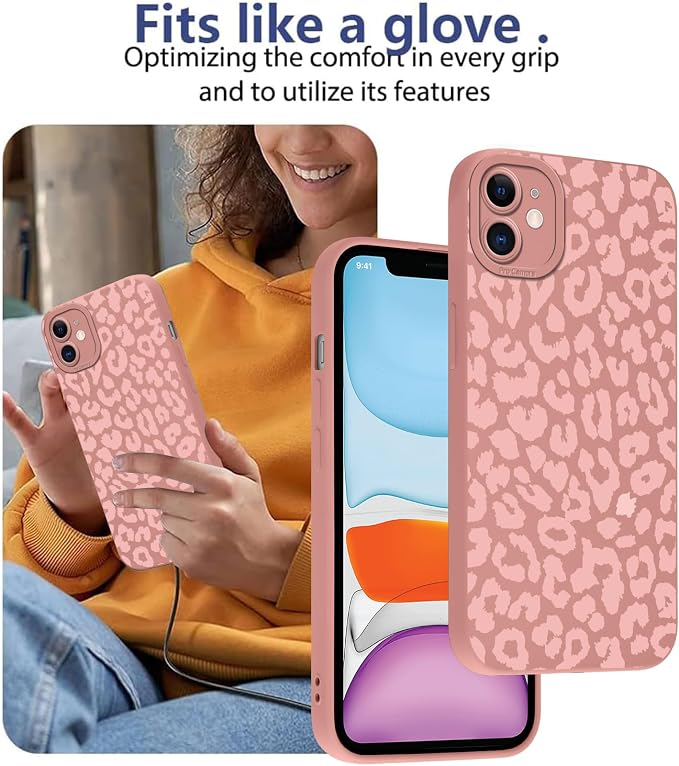 Cute Pink Cheetah Print Phone Case for iPhone 11 6.1" | Aesthetic Leopard Pattern Design Cover Full Camera Lens Protective Shockproof Soft Slim TPU Funda for Women Girls - Image 7