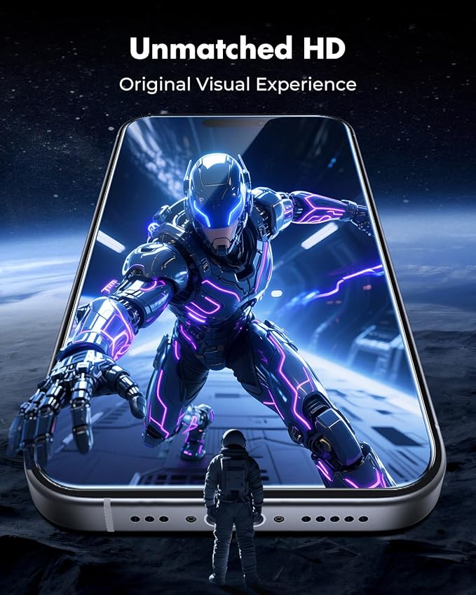 UNBREAKcable iPhone 15 Pro Screen Protector & Camera Lens Protector | Upgraded Dual-Tempered Glass with Military-Grade 9H Hardness, 3-Pack,HD Clarity, Anti-Fingerprint, Case Friendly, Fits 6.1'' - Image 4