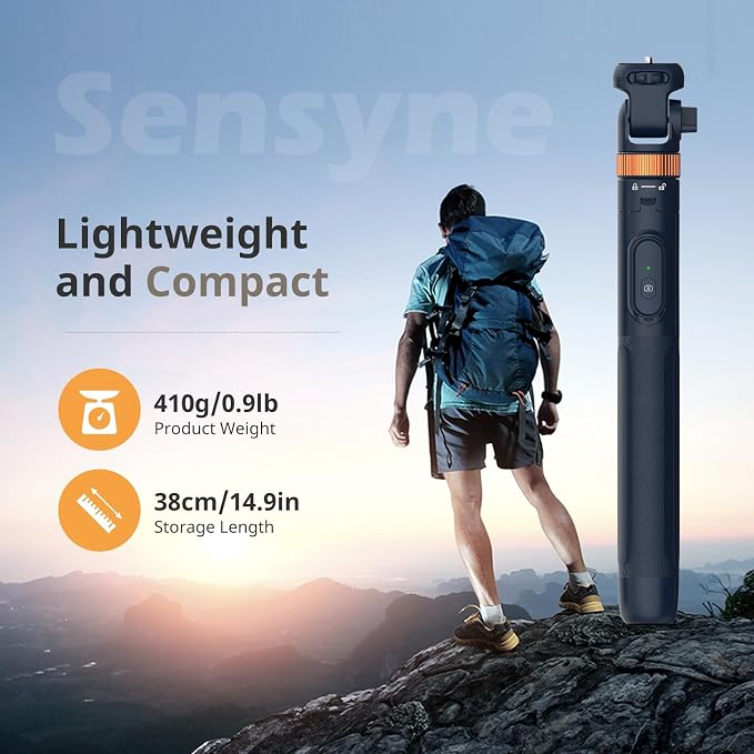 Sensyne 72" Phone Tripod, Extendable Selfie Stick with Detachable Phone Holder Compatible with All Cell Phones/Camera Blue - Image 5