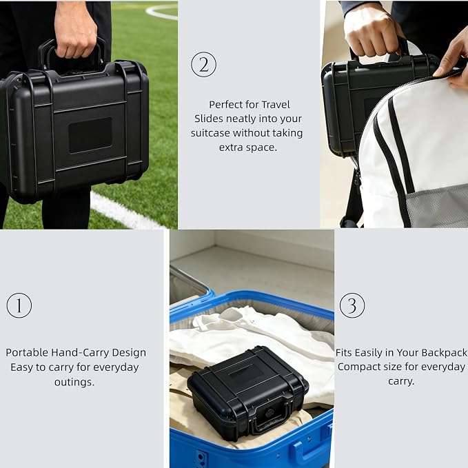 Portable Shockproof Hard Carrying Case Compatible with XbotGo Chameleon Camera, Shockproof & Dustproof, Secure Lock & Ventilation System, Durable PP Plastic with EVA Liner, for Storage & Travel - Image 2