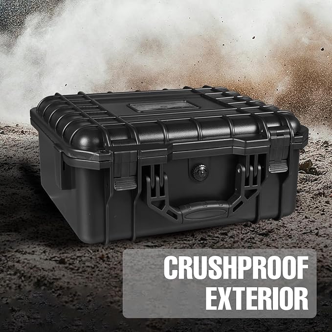 Jack Boss Hard Case, 13.6 x 11.4 x 6 Inch Portable Weather Waterproof Protective Camera Case with Customizable Foam, Fit Use of Drones, Camera, Equipments，Black - Image 6