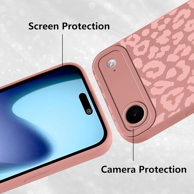 Cute Pink Cheetah Print Phone Case for iPhone Air 6.5" | Aesthetic Leopard Pattern Design Cover Full Camera Lens Protective Shockproof Soft Slim TPU Funda for Women Girls - Image 5