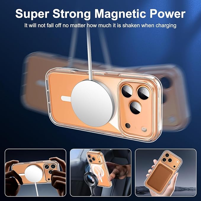 for iPhone 17 Pro Max Case Clear,Magnetic iPhone 17 ProMax Case with Screen Protector & Camera Protector [Compatible with MagSafe], Shockproof TPU Cover for iPhone 17 Max Phone Cases-Transparent - Image 5