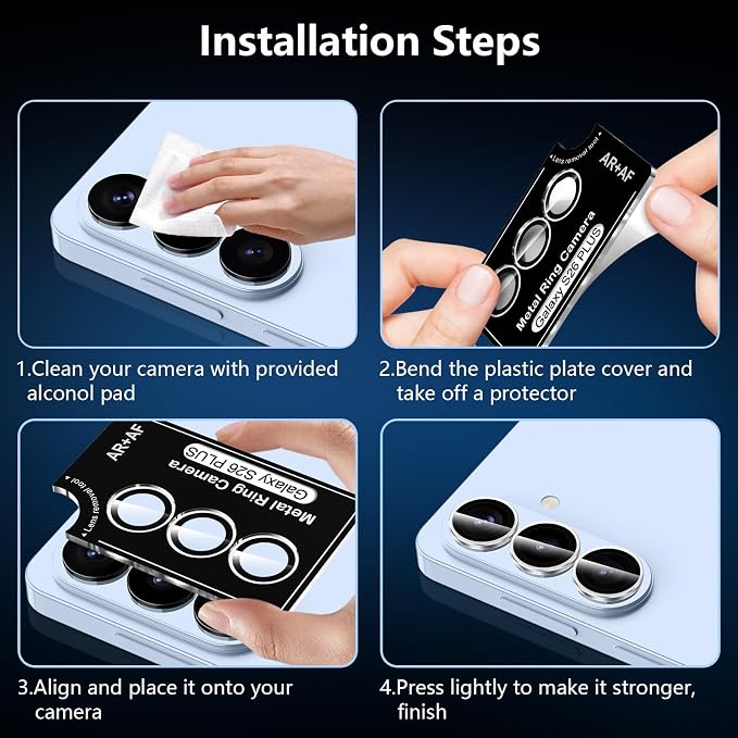 for Samsung Galaxy S26 Plus Camera Lens Protector, Individual Metal Ring Tempered Glass Lens Cover, [Strong Adsorption] Scratch Resistant Ultra-Thin HD Clear Lens Cover, 1 Set-Clear Ring - Image 7