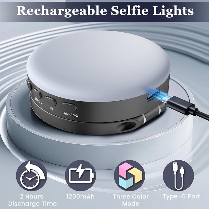 Magnetic Selfie Light, Metal-Shell Ring Light, | Rechargeable ,Portable Phone Light for Phone & iPhone,LED Fill Light for Photography,Video,Makeup,TikTok,Vlog - Image 6