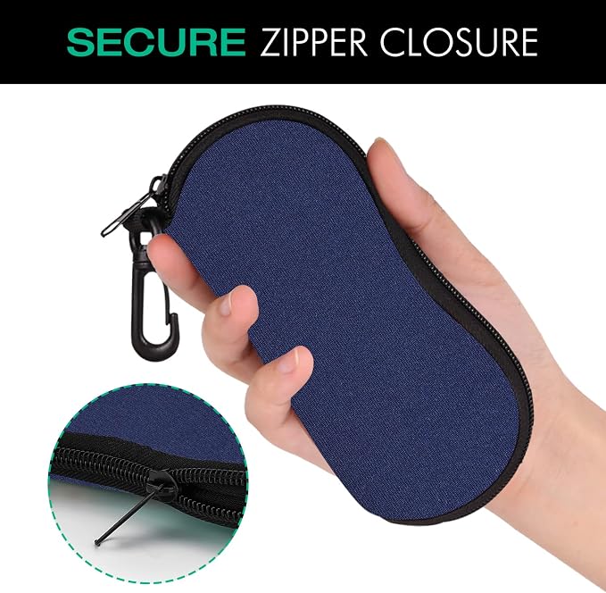 MoKo Sunglasses Soft Case Ultra Light Neoprene Zipper Eyeglass Case for Men Women - Image 5