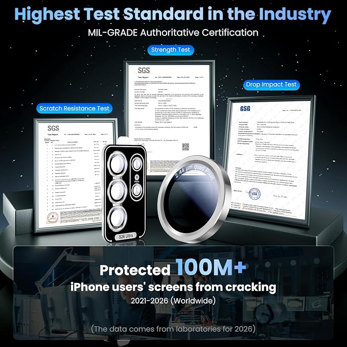 Uyiton for Samsung Galaxy S26 Ultra Camera Lens Protector, Unique Design | Case-Friendly, Ultra-Thin, Military-Grade Sapphire Glass with Aluminum Metal Rear Camera Screen Cover, White - Image 6