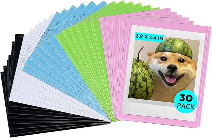 WOGOAZN Magnetic Picture Frame for Fujifilm Instax Square Instant Camera | Square Magnetic Photo Frames for Instax Square SQ40/10/20 Instant Camera 2.9"x3.4" Film, frame for fridge, Colorful, 30 Pack by wogozan