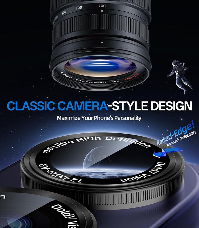 HelloDeere for Samsung Galaxy S26 Ultra Camera Lens Protector, Military-Grade 9H+ Tempered Glass with AR Optical Tech HD Anti-Glare Anti-Scratch Metal Individual Ring Easy Install Case Friendly, Black - Image 3