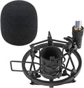SUNMON SM58S Microphone Shock Mount Holder with Foam Windscreen for Absorbe Vibration and Noise, Pop Filter Suitable for SM58S, SM58 Dynamic Mic by sunmon