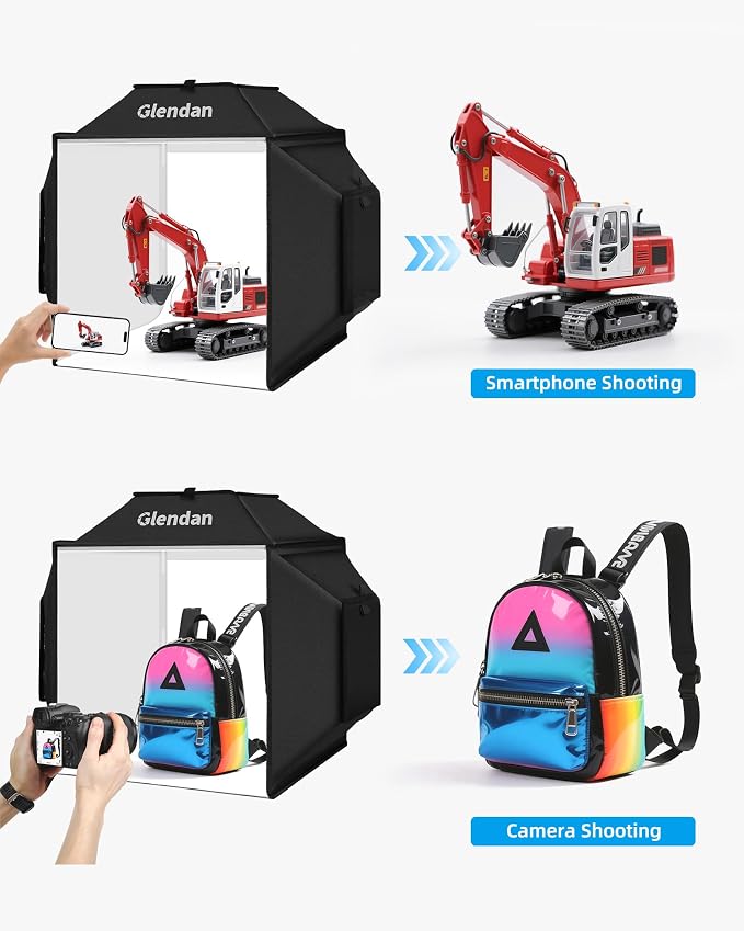 Portable Light Box Photography 16"x16" Upgrade Dimmable Photo Soft Box | Middle Studio for Jewelry & Small Products. 480 LED Lights True Color, Dimmable. Sturdy Build, 4 Backdrops, 10s Fold Setup - Image 9