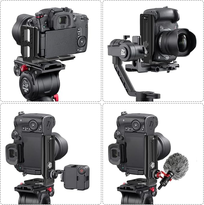 DSLR Camera L Bracket Vertical Horizontal Switching Tripod Quick Release Plate Compatible with Canon Nikon Sony DJI Osmo Ronin Zhiyun Stabilizer Tripod Monopod - Image 7