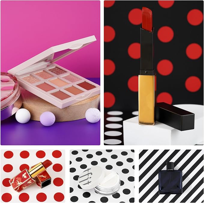 Meking 12Pcs 24Patterns Product Photography Backdrops Kit (16.5X11.8inch) | Small Photo Backdrop Colorful Polka Dot Flat Lay Background for Jewelry, Cosmetics,Crafts and Other Small Product Photography - Image 3