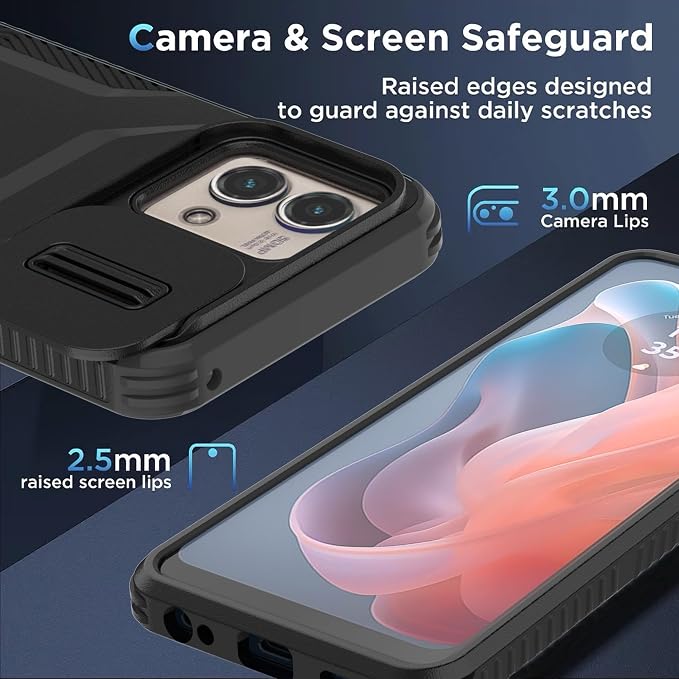 for Motorola G Stylus 5G 2023 Case with 1 HD Screen Protector & Slide Camera Cover [Military-Grade] Phone Case Heavy Duty Rugged Shockproof Protective Cover for Moto G Stylus 5G 2023(Black) - Image 5