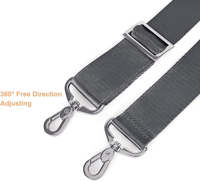 MOSISO 56 inch Shoulder Strap, Adjustable Soft Universal Non-Slip Strap | Thick Replacement Strap, Fit Padded with Metal Swivel Hooks for Laptop Shoulder Bag/Laptop Messenger Bag, Space Gray - Image 2