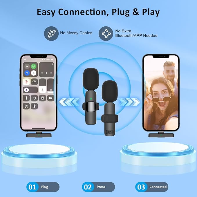 MAYBESTA Wireless Mini Microphone for iPhone Android Phone: Lavalier Lapel Recording Mic for Tiktok YouTube Podcast Interview - Image 4
