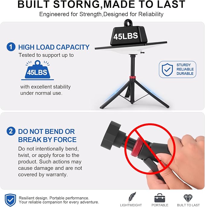 Portable Starlink Mini Tripod Stand, 0.72 lb Lightweight Ground Mount | Ultra-Light, Packable, Wind-Resistant, Aviation Aluminum, Anti-Slip Feet, for Backpacking RV Travel - Image 9