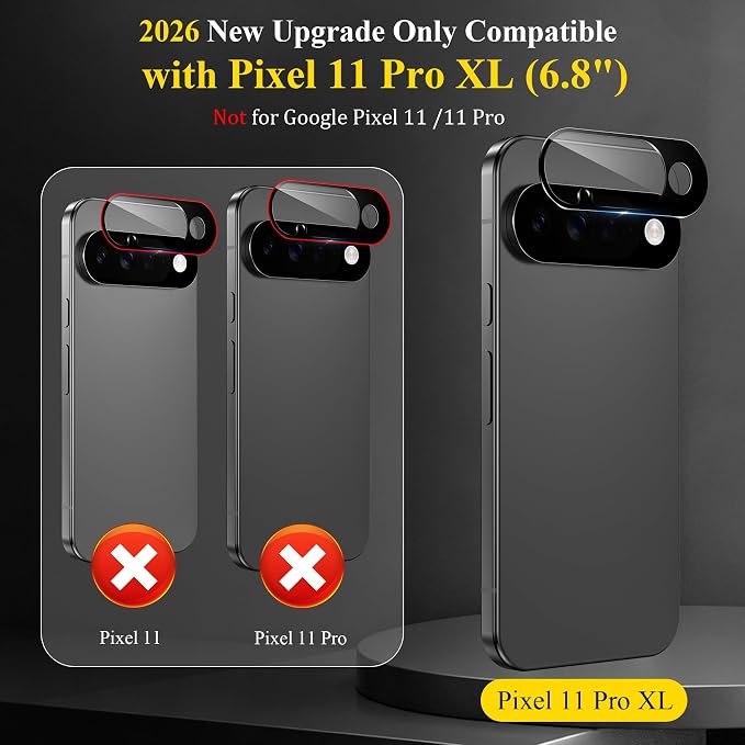 4 Pack Camera Lens Screen Protector Compatible with Google Pixel 11 Pro XL | 9H Tempered Glass Camera Lens Cover, Case Friendly, High Definition, Scratch-Resistant(Not for 11/11Pro) - Image 2