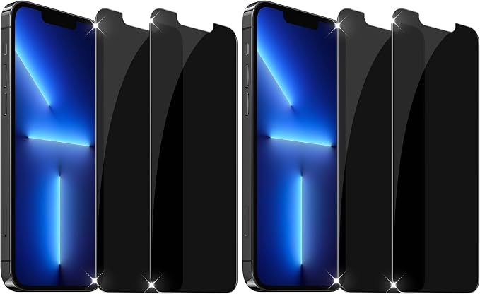 YMHML 4 Pack for iPhone 14 Plus/iPhone 13 Pro Max Privacy Screen Protector, Anti Spy Privacy Screen for iPhone 14 Plus / 13 Pro Max Accessories, Private Case Friendly Film by YMHML