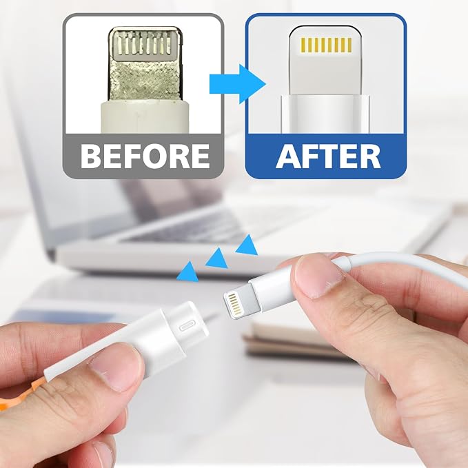 iPhone Cleaning Kit for Charging Port, Cleaner Kit for AirPod Phone, White | Multi-Tool, iPhone Cleaner, Repair Lightning Cable USB C Speaker Charger iPad Connector, Compact Portable, with Storage Case - Image 5