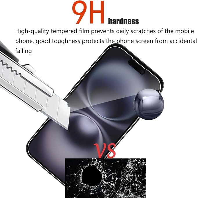 Front and Back Protector for iPhone 16 Plus + Camera Lens Protector | (2+2+2) 9H Hardness, Easy to Install with Alignment Tool,Case Friendly - Image 3