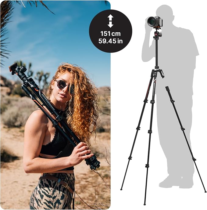 Manfrotto Befree Advanced Camera Tripod Kit Compatible with Sony Alpha7 and Alpha9 Cameras, Tripod Travel Kit with Ball Head and Lever Closure, Aluminium Tripod for Camera Accessories, DSLR,Mirrorless - Image 2