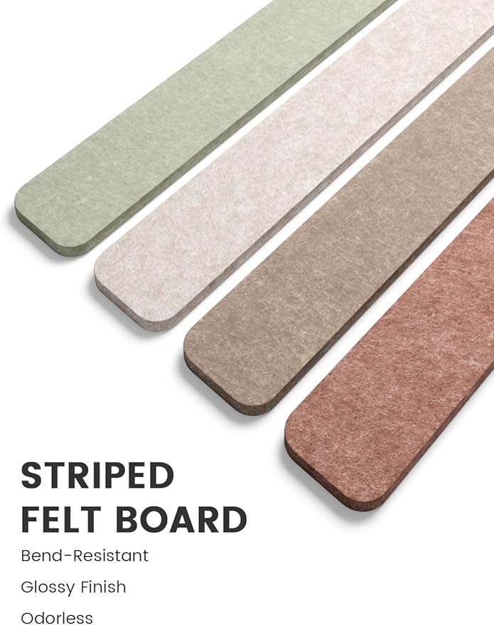 Fluxynara 13" x 2" Felt Wall Panels, Boho | 5-Pack Includes 35 Push Pins and Adhesive Tabs for Photos, Notes and Decor in Bedroom Doors, Home Office or Studios - Image 3