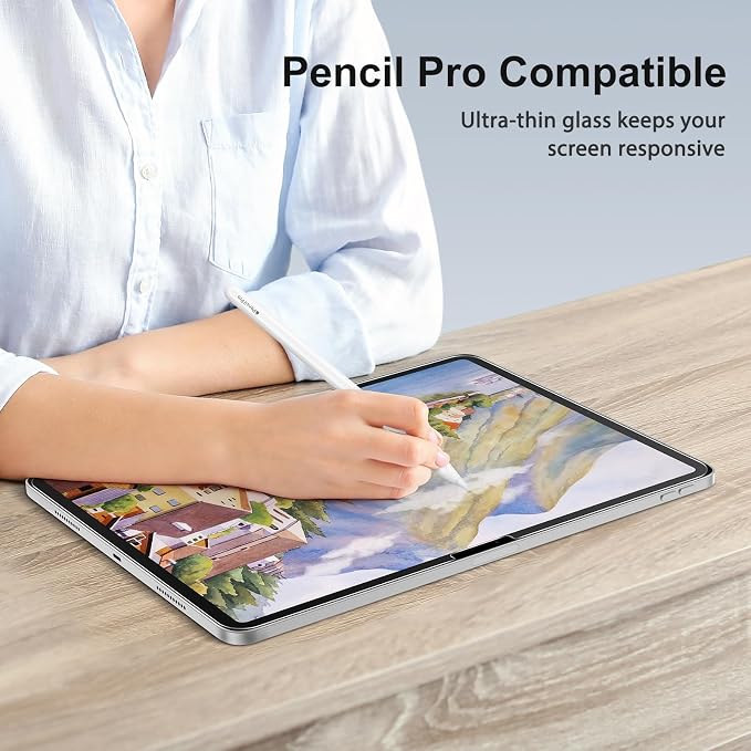 SPARIN 2+2 Pack Screen Protector for iPad Pro 13 Inch M5/M4 [2025/2024] | Camera Lens Protector+Tempered Glass with Alignment Frame for ipad pro 13 8th/7th Gen, Case Friendly/Apple Pencil Pro support - Image 6