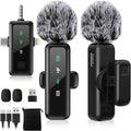 BILIWAL Wireless Lavalier Microphone 3IN1 Port for Most Devices | Noise Cancelling Lapel Recording Entry-level 2 Pack Mics by BILIWAL
