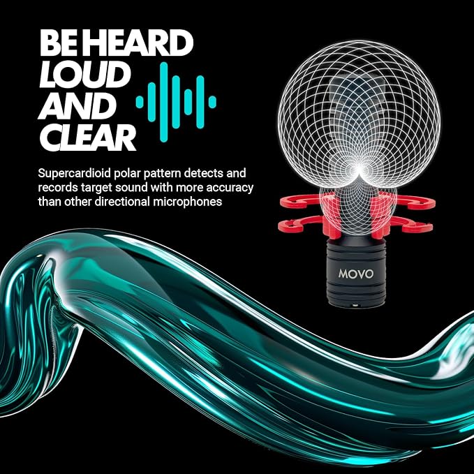Movo VXR10-PRO Professional Video Microphone for Camera with Rycote Lyre Shock Mount - Shotgun Mic Compatible with DSLR Cameras and iPhone, Android Smartphones - Image 8