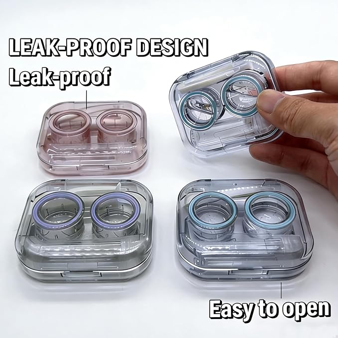 Contact Lens Case, Travel Size Flip Top Cute Contact Lenses Applicator Remover Tool Kit with Solution Bottle for Daily Outdoor (4 Pack) - Image 6