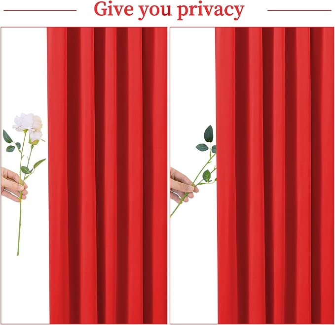 Red Backdrop Curtain for Parties Wedding Wrinkle Free Red Photo Curtains Backdrop Drapes Fabric Decoration for Birthday Party Baby Shower Christmas 5ft x 8ft,2 Panels - Image 7