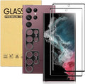 [2+2 Pack Galaxy S22 Ultra Screen Protector, 9H Tempered Glass Scratch Resistant, Ultrasonic Fingerprint Support, For Samsung Galaxy S22 Ultra 5G 6.8 Inch Glass Screen Protector by XDesign