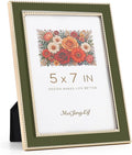 Premium Metal Picture Frame 5x7 Inches with Velvet Back Cover - Elegant and Durable Photo Frame for Displaying Cherished Memories, Perfect as Desk Decor, Home Office Accessory,Green picture frame by Unknown