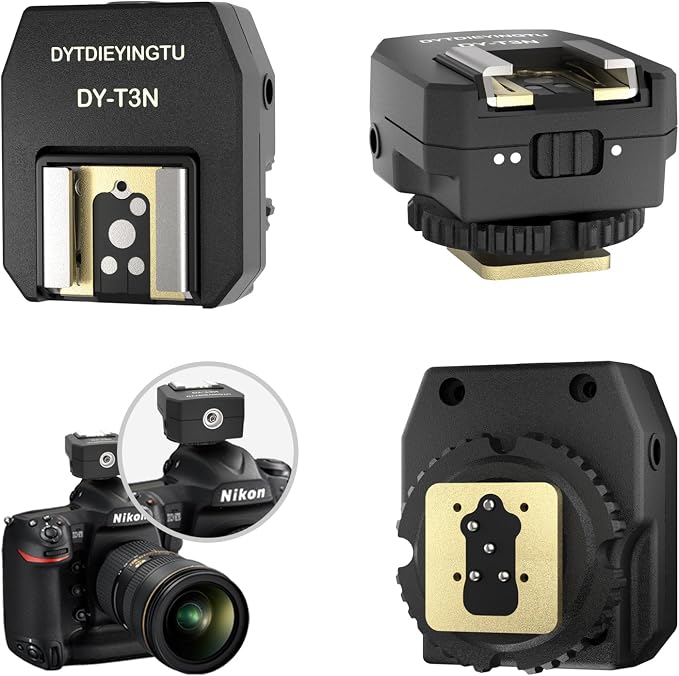 DY-T3N for Nikon Camera Flash Hot Shoe Adapter Mount Top-Mounted Expansion Accessory: Multi-Flash synchronous Shooting with Cable Converter A Set with 3 Wires (DY-T3N N03) - Image 3